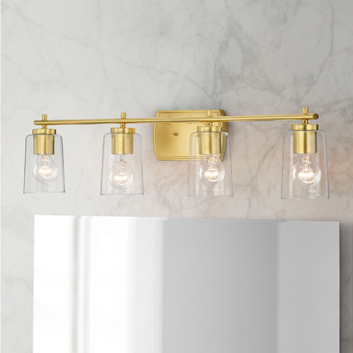 Adley Satin Brass 4-Light Bathroom Light by Progress Lighting