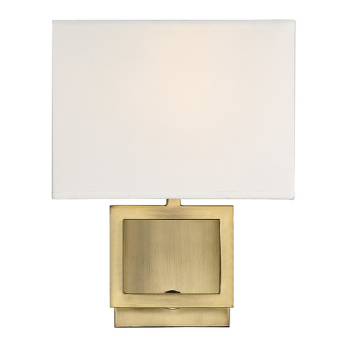 10.38-Inch High Wall Sconce in Natural Brass by Meridian