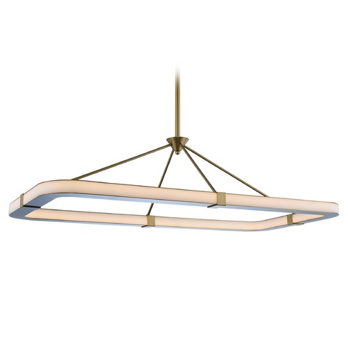 Lavo 48-Inch LED Island Pendant in Winter Brass by Kalco Lighting