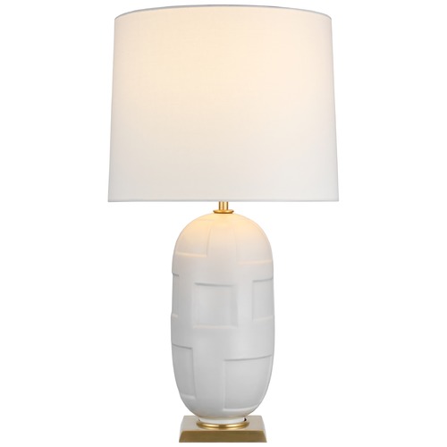 Visual Comfort Signature Collection Thomas OBrien Incasso Lamp in Plaster White by Visual Comfort Signature TOB3685PWL