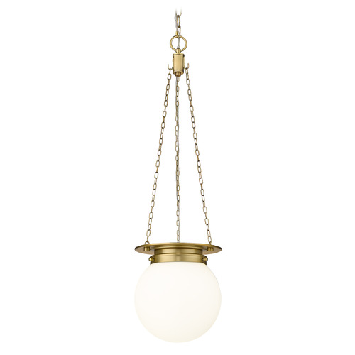 Z-Lite Calhoun Heritage Brass Mini-Pendant Light with Globe Shade