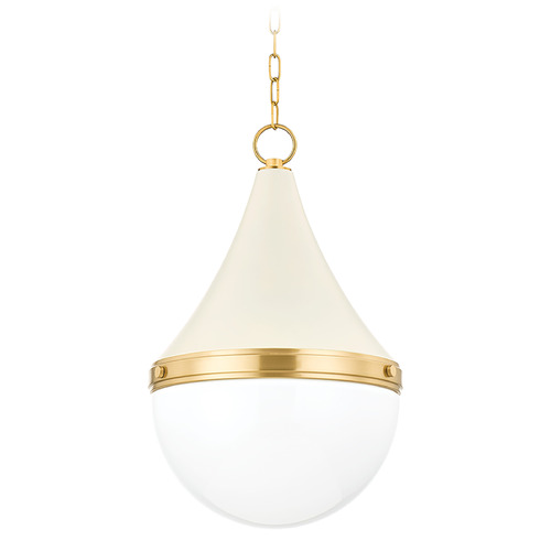 Mitzi by Hudson Valley Mitzi Leanna Large Aged Brass Cream Wall Sconce H787701L-AGB/SCR