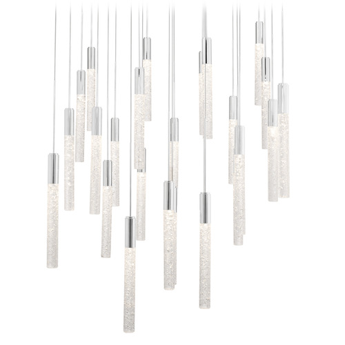 Modern Forms Magic Polished Nickel LED Multi-Light Pendant with Cylindrical Shade