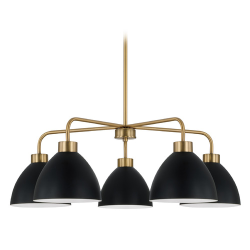 HomePlace by Capital Lighting Homeplace By Capital Lighting Ross Aged Brass & Black Chandelier 452051AB