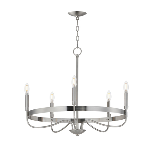 Frankie 5-Light Chandelier in Satin Nickel by Maxim Lighting