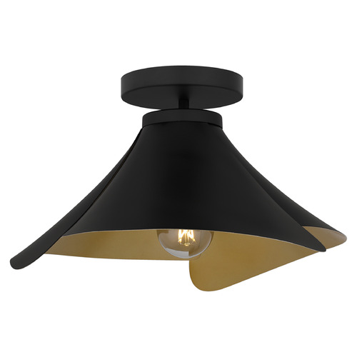 Quoizel Lighting Wisp Matte Black & Gold Semi-Flushmount Light
