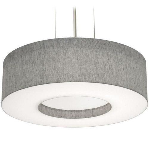 AFX Lighting Afx Lighting Montclair Satin Nickel Pendant Light with Drum Shade MCP1524MBSN-GY