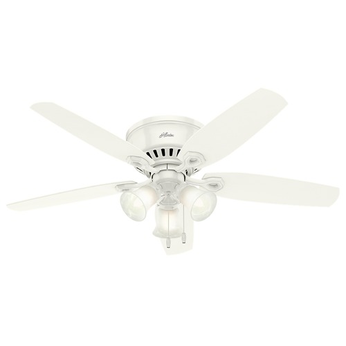 Hunter Fan Company 52-Inch Hunter Fan Builder Low Profile Snow White Ceiling Fan with Light 53326