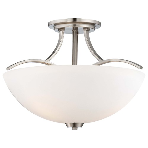 Overland Park Brushed Nickel Semi-Flushmount Light