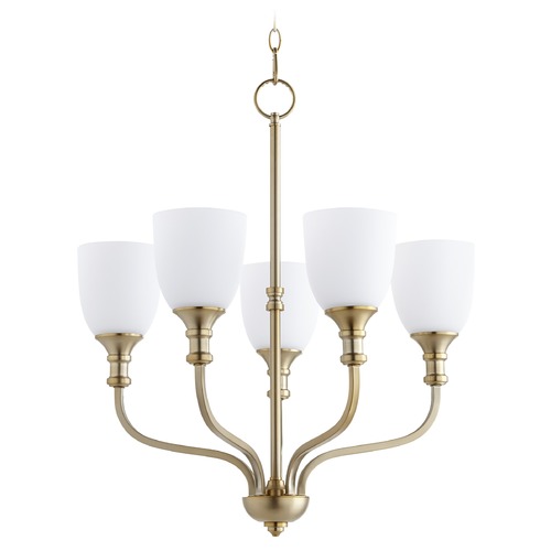 Quorum Lighting Richmond Aged Brass Chandelier by Quorum Lighting 6811-5-80