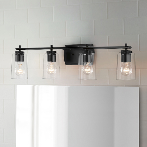 Adley Black 4-Light Bathroom Light by Progress Lighting