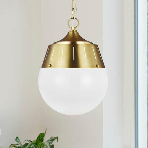Thomas OBrien Arlett Burnished Brass Pendant by Visual Comfort Studio