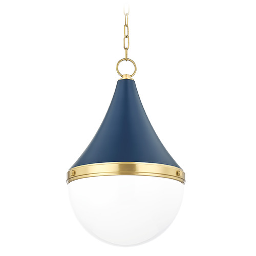 Mitzi by Hudson Valley Mitzi Leanna Large Aged Brass Navy Wall Sconce H787701L-AGB/SNY