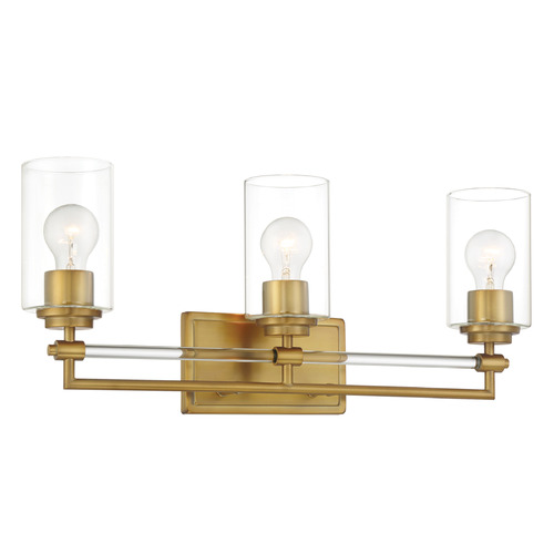 Binsly 3-Light Bath Light in Aged Brass by Minka Lavery