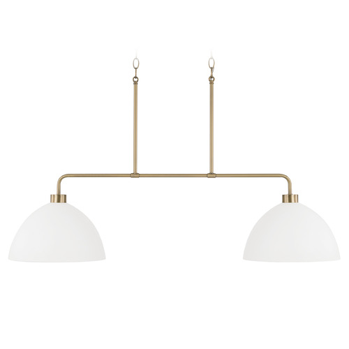Homeplace By Capital Lighting Ross Aged Brass & White Island Light with Bowl / Dome Shade