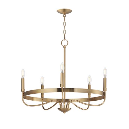 Frankie 5-Light Chandelier in Heritage Brass by Maxim Lighting