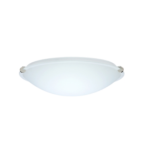 Flushmount Light White Glass Polished Nickel by Besa Lighting