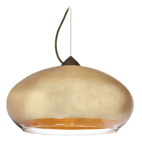 Besa Lighting Brio Bronze Pendant Light with Oblong Shade