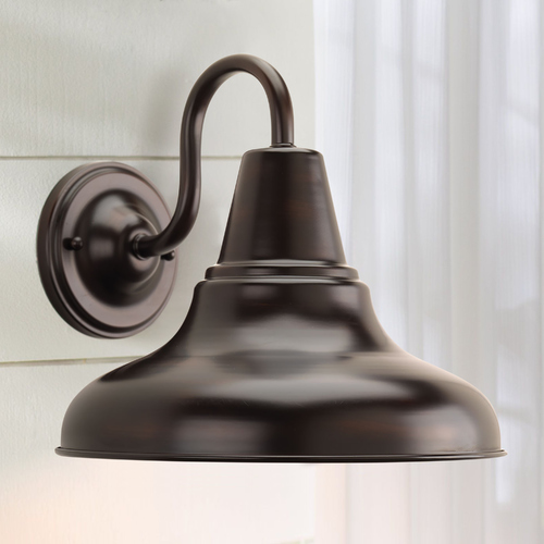 Farmhouse Barn Light Outdoor Wall Light in Bronze District by Progress Lighting