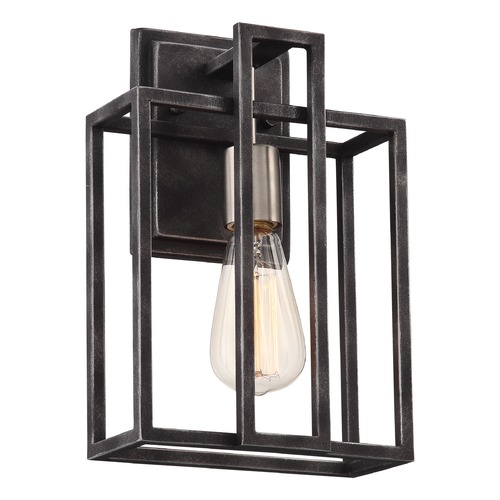 Lake Iron Black & Brushed Nickel Sconce by Nuvo Lighting