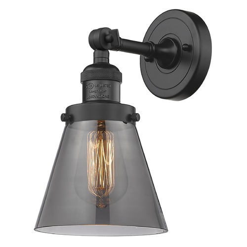 Innovations Lighting Small Cone Matte Black Sconce by Innovations Lighting 203-BK-G63