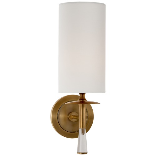 Visual Comfort Signature Collection Aerin Drunmore Single Sconce in Antique Brass by Visual Comfort Signature ARN2018HABCGL