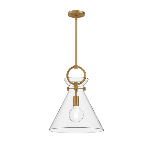 Alora Lighting Alora Lighting Emerson Aged Gold Pendant Light with Conical Shade PD412514AGCL