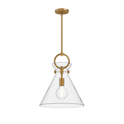 Alora Lighting Emerson Aged Gold Pendant Light with Conical Shade