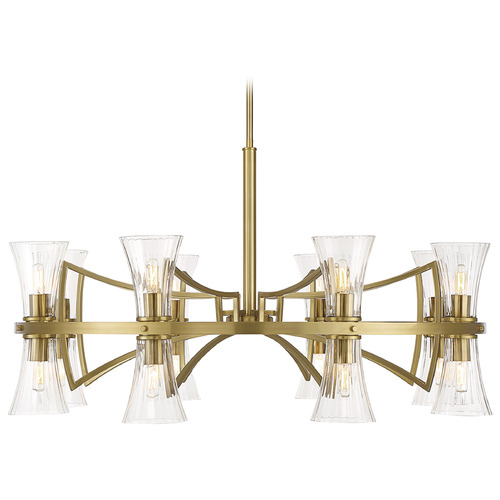 Bennington 16-Light Chandelier in Warm Brass by Savoy House