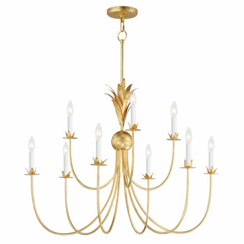 Paloma 9-Light Chandelier in Gold Leaf by Maxim Lighting