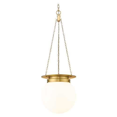 Z-Lite Calhoun Heritage Brass Pendant Light with Globe Shade