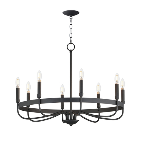 Frankie 8-Light Chandelier in Black by Maxim Lighting