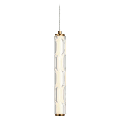 Matteo Lighting Matteo Lighting Ripley Aged Gold Brass LED Mini-Pendant Light with Cylindrical Shade C31801AG