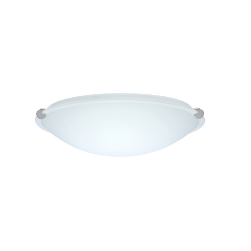 Flushmount Light White Glass Satin Nickel by Besa Lighting