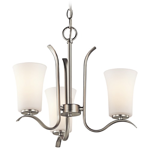 Armida 18-Inch Chandelier in Brushed Nickel with White Glass by Kichler Lighting