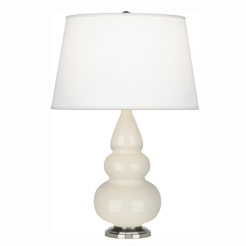 Robert Abbey Lighting Small Triple Gourd Bone / Antique Silver Table Lamp with Empire Shade