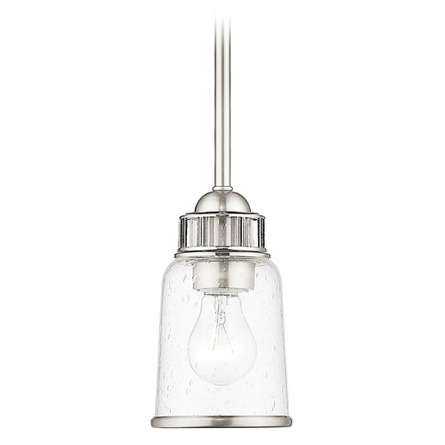 Livex Lighting Seeded Glass Mini-Pendant Light Brushed Nickel Livex Lighting 40021-91
