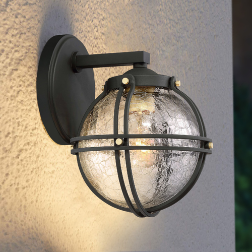 Minka Lavery Rond Black with Honey Gold Outdoor Wall Light by Minka Lavery 71231-661