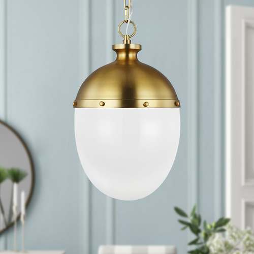 Visual Comfort Studio Collection Thomas OBrien Aubry Burnished Brass Pendant by Visual Comfort Studio TP1082BBS