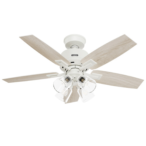 Hunter Fan Company Gatlinburg Matte White LED Ceiling Fan with Light