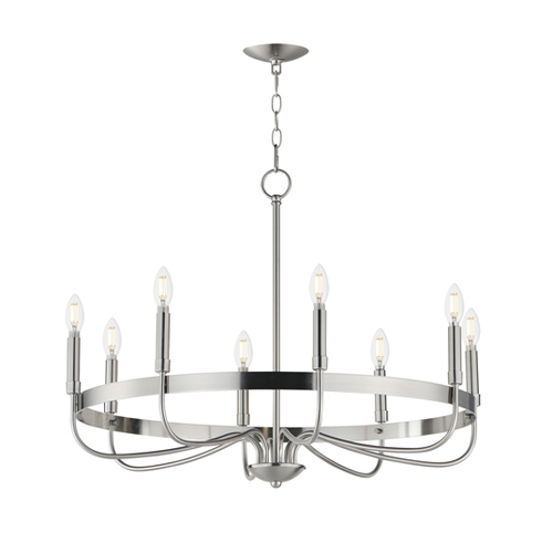 Frankie 8-Light Chandelier in Satin Nickel by Maxim Lighting