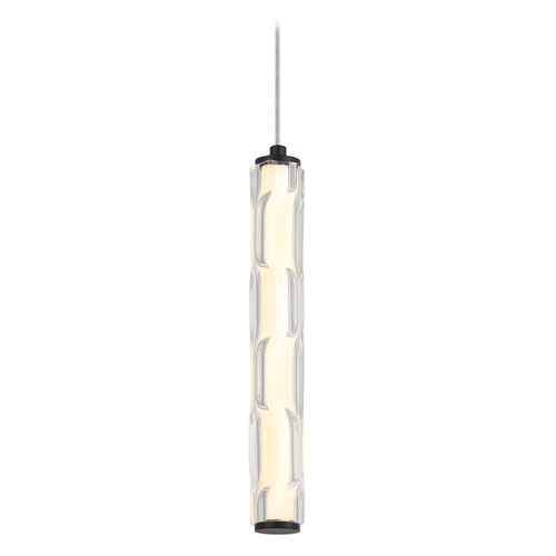 Matteo Lighting Ripley Matte Black LED Mini-Pendant Light with Cylindrical Shade