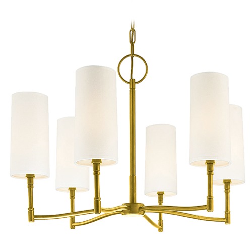 Dillon 6-Light Chandelier in Aged Brass by Hudson Valley Lighting