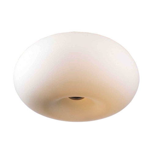 PLC Lighting Modern Flushmount Light with White Glass in Satin Nickel Finish 21143 SN