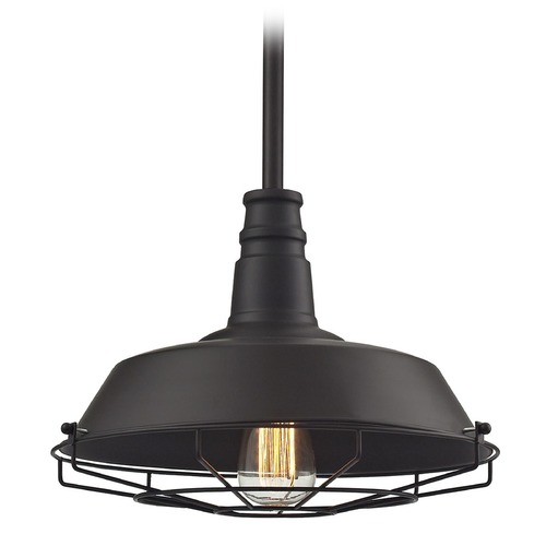 Elk Lighting Elk Lighting Warehouse Pendant Oil Rubbed Bronze Pendant Light with Bowl / Dome Shade 67046/1