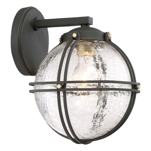Rond Black with Honey Gold Outdoor Wall Light by Minka Lavery