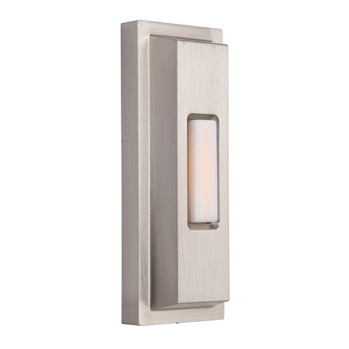 Craftmade Lighting Surface Mount LED Doorbell Button with Rectangle Profile in Brushed Nickel by Craftmade Lighting PB5005-BNK