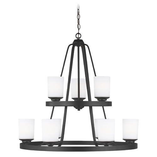 Generation Lighting Kemal Midnight Black Chandelier by Generation Lighting 3130709-112