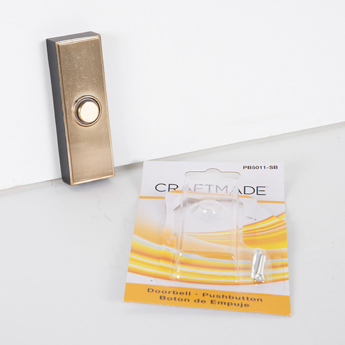 Push Button Satin Brass LED Doorbell Button by Craftmade Lighting