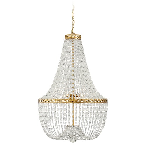 Visual Comfort Signature Collection E.F. Chapman Linfort Basket Form Chandelier in Brass by Visual Comfort Signature CHC5271ABCG